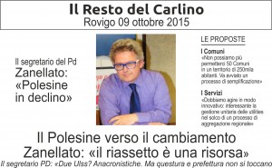 Scopri di più sull'articolo Il segretario del Pd Zanellato: «Polesine in declino» = Il Polesine verso il cambiamento «Il riassetto è una risorsa»