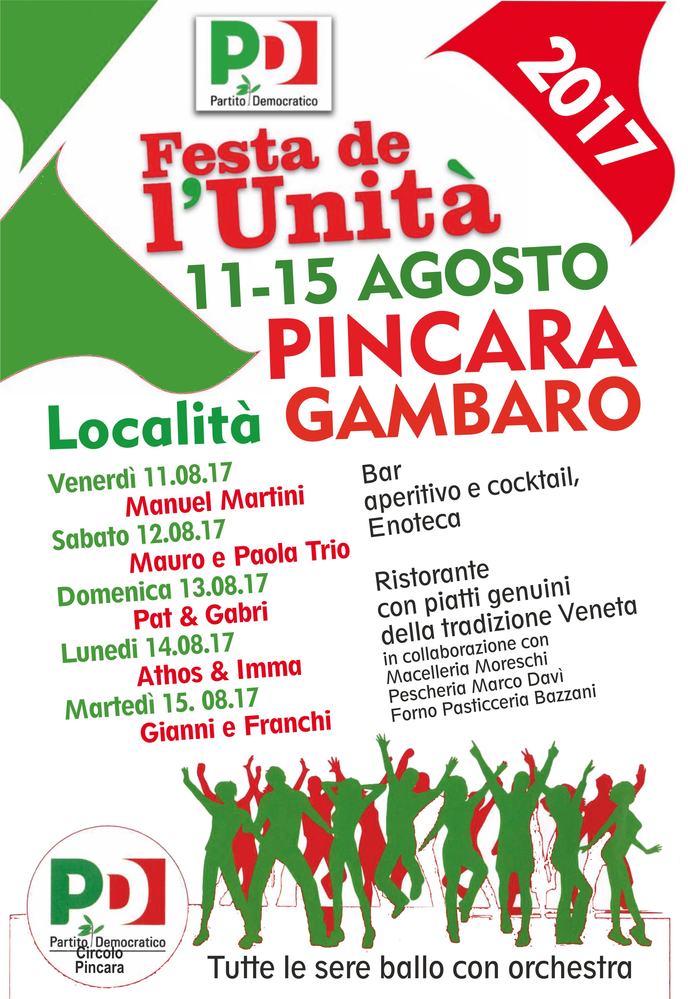 Al momento stai visualizzando Pincara – Festa de l’Unità località Gambaro dall’11 al 15 agosto.