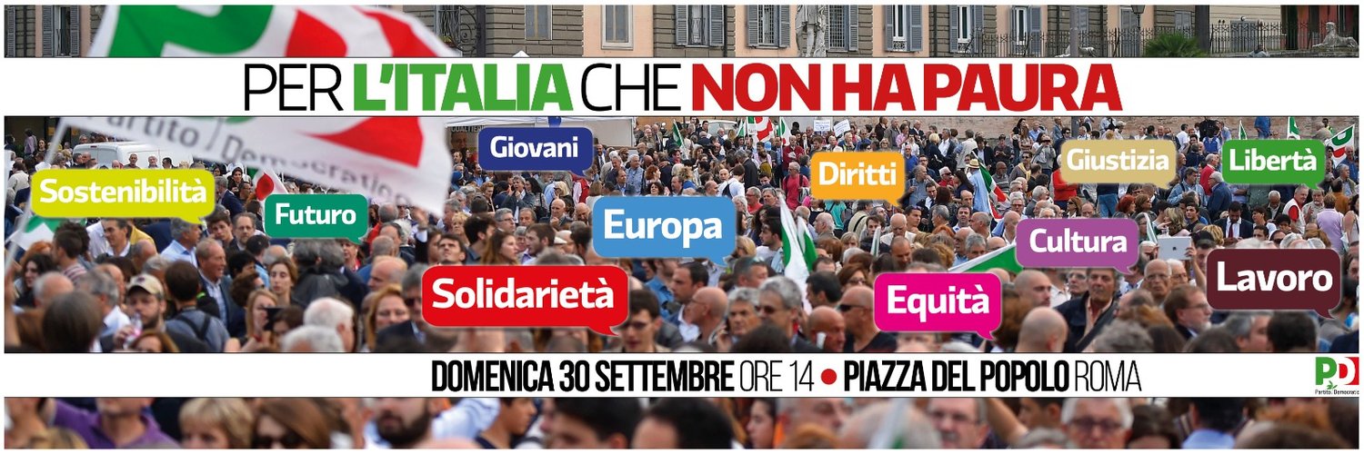 Al momento stai visualizzando Il 30 settembre 2018 a Roma una grande manifestazione: “PER L’ITALIA CHE NON HA PAURA”
